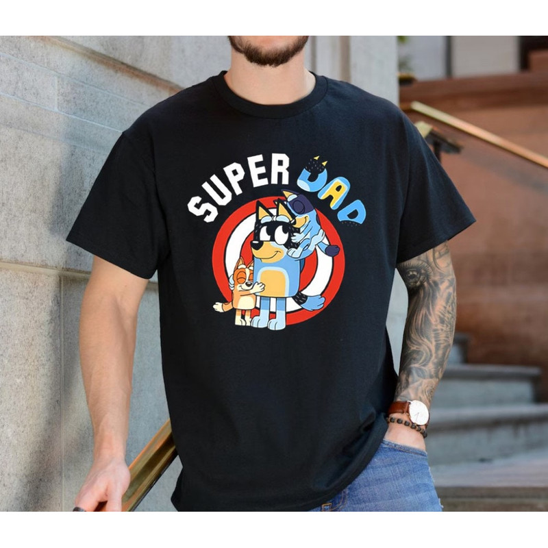 Super Dad Bluey Daddy Vintage Shirt, Bluey Best Dad Ever T-shirt, Bluey Dad Retro Tee, Super Hero Dad Tee, Fathers Day.jpg