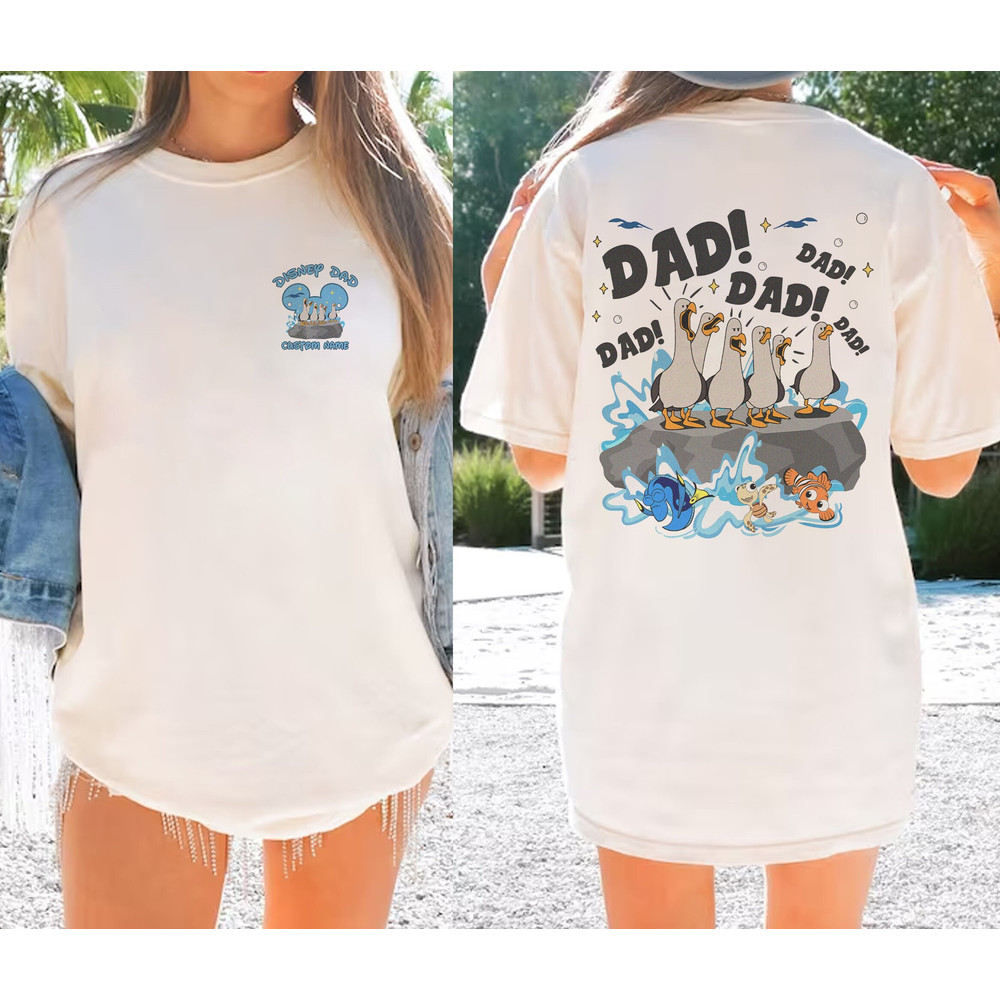Two-sided Pixar Finding Nemo Seagull Mom Dad Shirt, Personalized WDW Disneyland Mom Mom Mom, Fathers Day Shirt.jpg