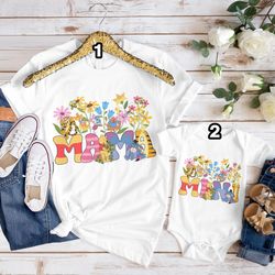 winnie the pooh mama mini, mother day shirt, pooh bear mommy and me shirt, new mom shirt, disneyland mother and daughter