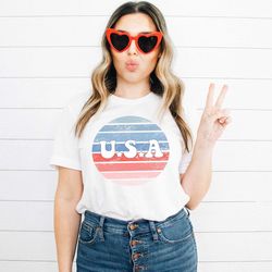 4th of july shirt, fourth of july shirts,usa shirt,retro circle 4th of july t-shirt,america women tee,4th of july kids