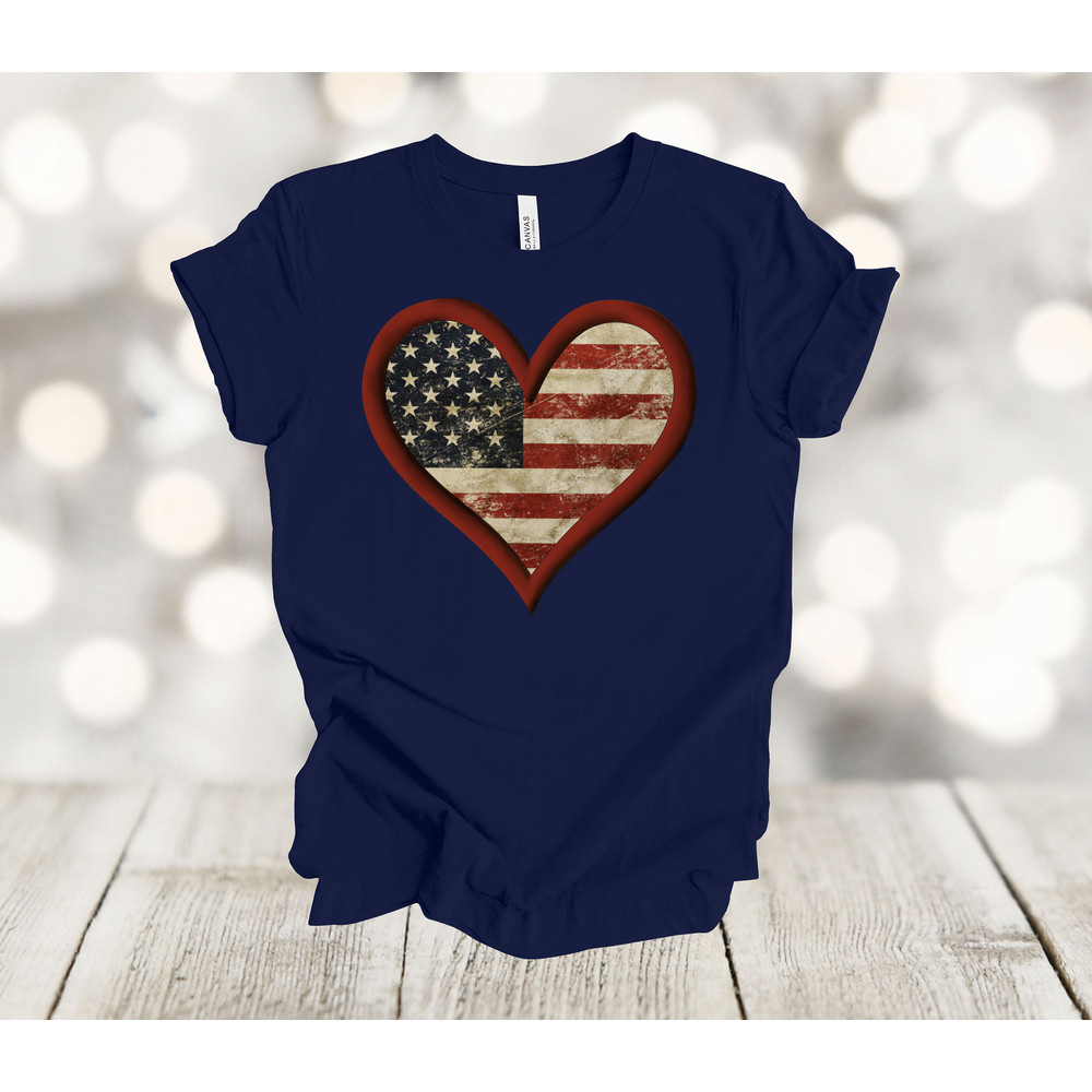 Cute American Flag Heart Patriotic Shirt, Premium Soft Tee Shirt, Choice Of Colors , America Shirt, God Bless America Shirt.jpg