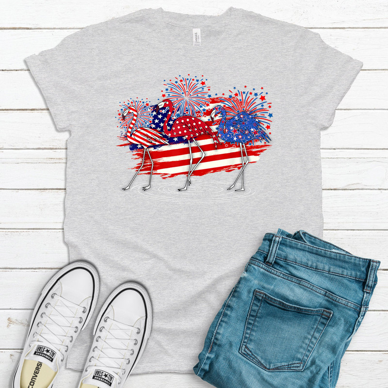 Cute Red White And Blue America Flamingo, Patriotic Flamingo, 4th Of July, Premium Soft Tee, Plus Sizes 3x, 4x Available, Flamingo Shirt.jpg