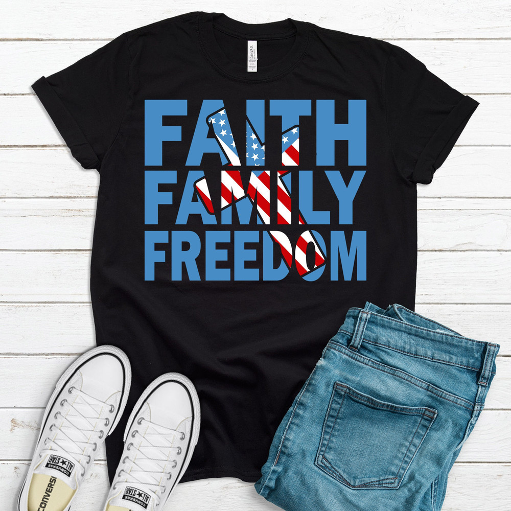 Faith Family Freedom, 4th Of July, Fireworks, Premium Soft Tee, Choose Color, Independence Day, Plus Size Available ,3x ,4x.jpg