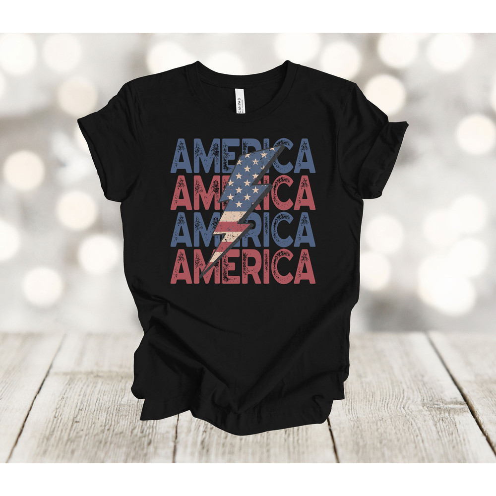 Independence Day Shirt, America, Repeating, Patriotic, Red White And Blue, Premium Soft Unisex Shirt, Plus Sizes Available.jpg