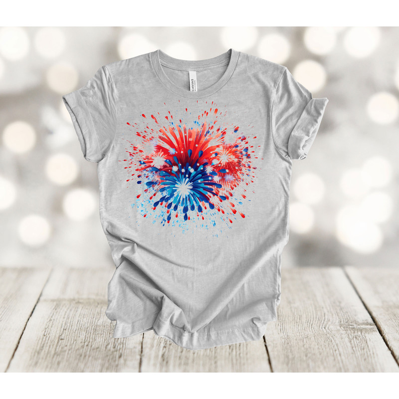 Independence Day Shirt, Fireworks, American Shirt, July 4th Shirt, Premium Soft Unisex Tee, Plus Size 2x, 3x, 4x Available 1.jpg