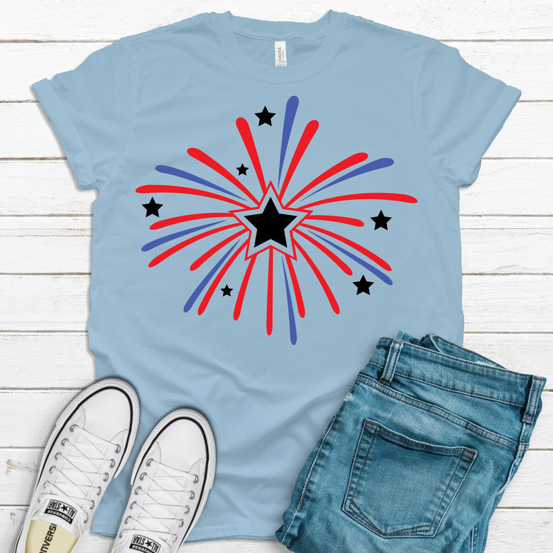 Independence Day Shirt, Fireworks, Fun Summer Tee, 4th Of July, Freedom, USA, Soft Unisex Tee, Plus Size 2x, 3x, 4x Available.jpg