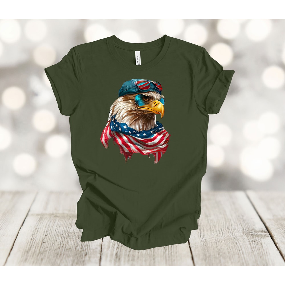 Independence Day Shirt, Patriotic Eagle, Bald Eagle, Red White And Blue, Premium Soft Unisex Shirt, Plus Sizes Available 1.jpg