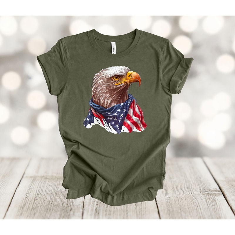 Independence Day Shirt, Patriotic Eagle, Bald Eagle, Red White And Blue, Premium Soft Unisex Shirt, Plus Sizes Available.jpg