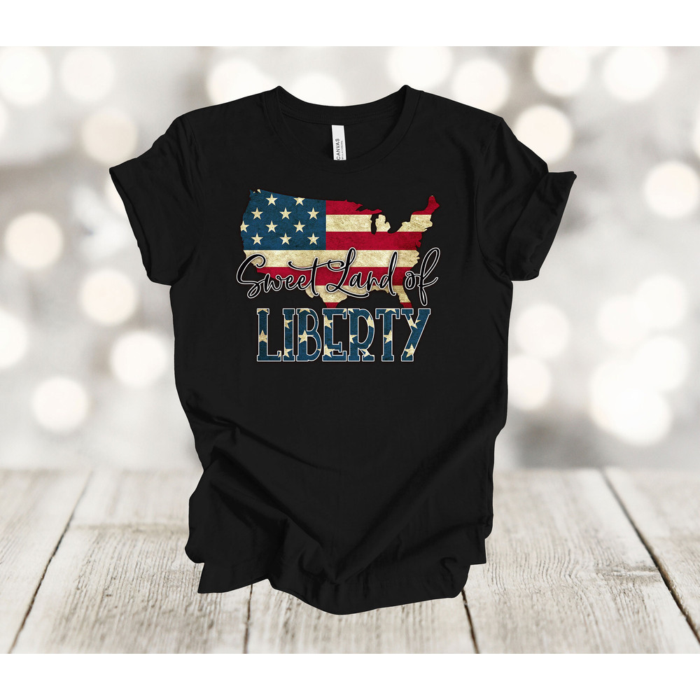 Independence Day Shirt, Sweet Land Of Liberty, America, USA, Red White And Blue, Premium Soft Unisex, Plus Sizes Available 2x, 3x, 4x.jpg