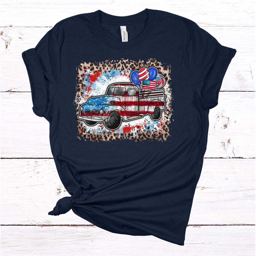 Independence Day Vintage Truck, Red White And Blue Truck, Summer Truck, July 4 Shirt, Premium Soft Unisex Tee, Plus Sizes Available.jpg