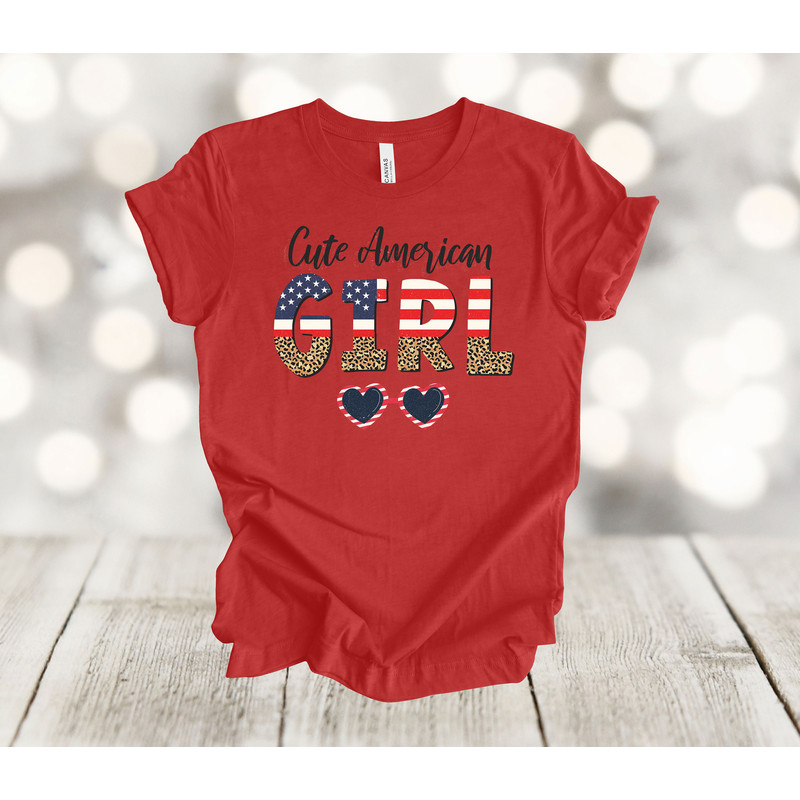 Independence Day, American Girl, Leopard Print, 4th Of July, Premium Unisex Tee, Size 2x, 3x, 4x Plus Size Available.jpg