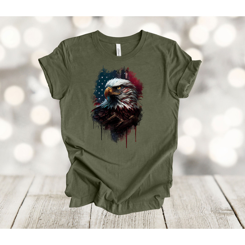 Independence Day, Bald Eagle Shirt, American Flag, Premium Unisex Soft Tee, Plus Sizes Available 3x, 4x.jpg