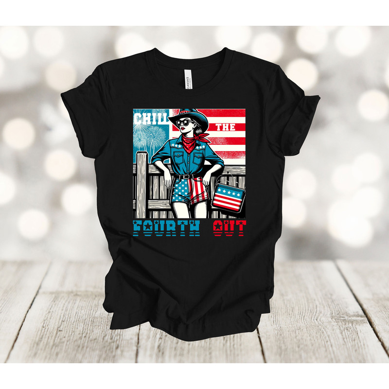 Independence Day, Chill The Fourth Out, USA Flag, Vintage July 4th, American Flag, Premium Unisex Tee, Plus Size 2x, 3x, 4x Available.jpg