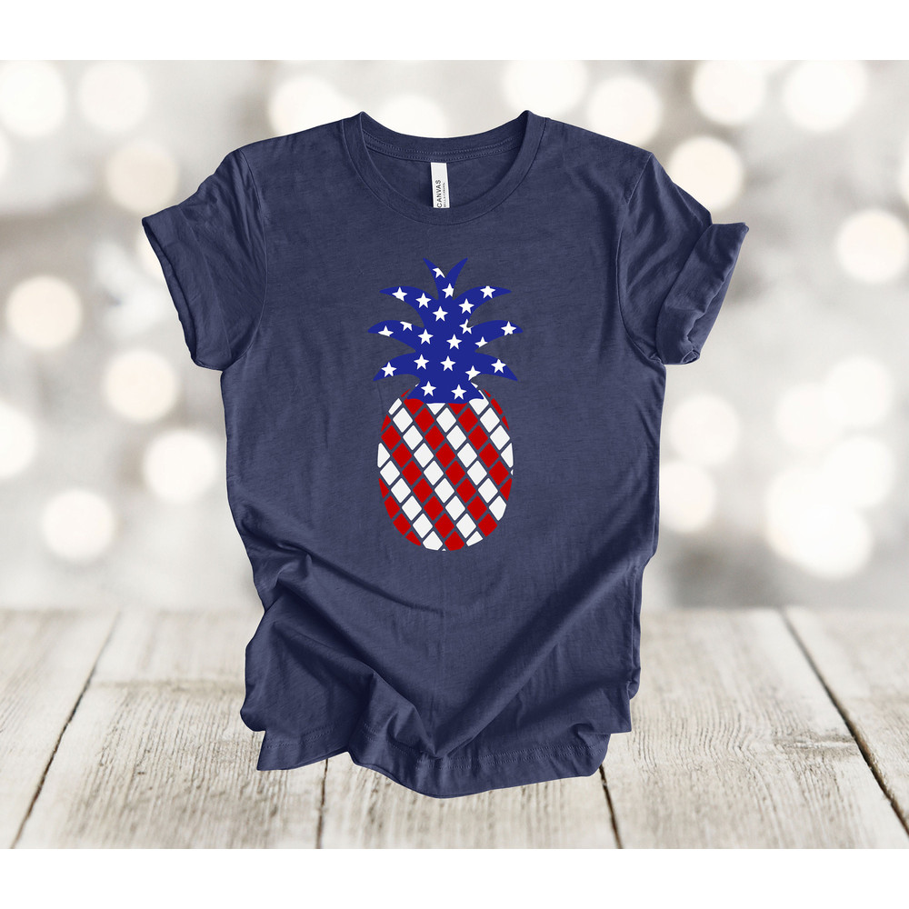 Independence Day, Red White And Blue Pineapple, Patriotic Shirt, Premium Soft Unisex Shirt, 2x, 3x, 4x, Plus Sizes Available.jpg