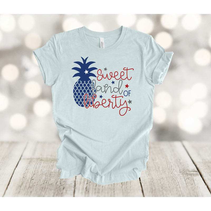 Independence Day, Sweet Land Of Liberty, July 4th, Pineapple, Premium Soft Unisex Shirt, 2x, 3x, 4x, Plus Sizes Available.jpg