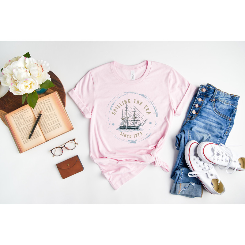 Spilling The Tea Since 1773 Shirt, 4th of July Shirt, Independence Day Shirt, Memorial Shirt, Patriotic USA Gift, Gift for 4th of July Crew.jpg