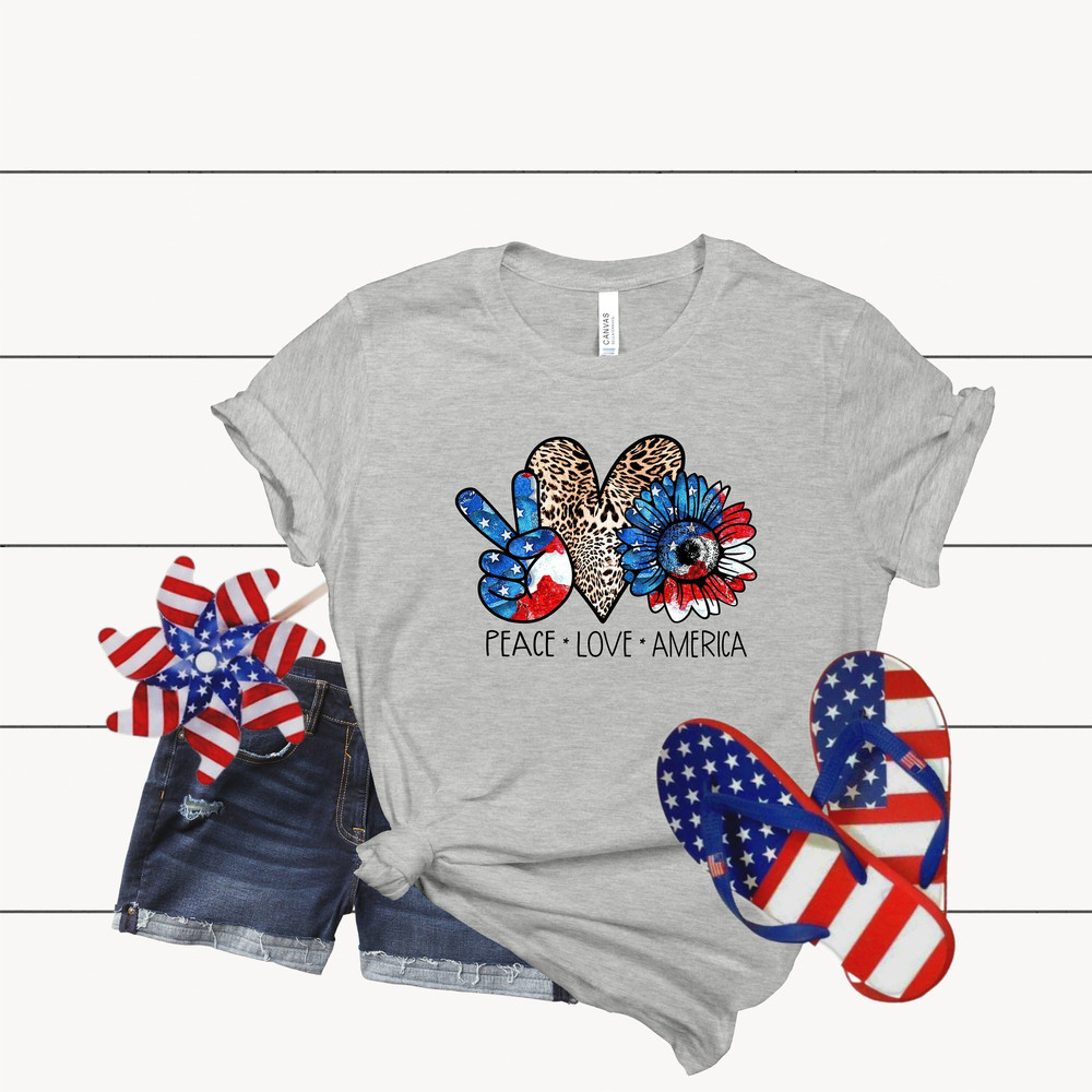 Peace Love America Shirt, USA flag and leopard, Stars and Stripes , Retro American Flag, Highland Cow With 4th July, American Flag Shirt,.jpg