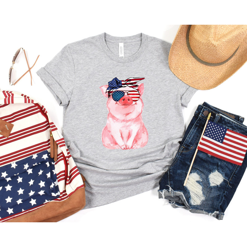 4th of July Pig Shirt, Pig Bubblegum Bandana,Funny 4th of July Shirt,4th of July Shirt,Patriotic Pig T-Shirt,4th of July Family Shirts.jpg