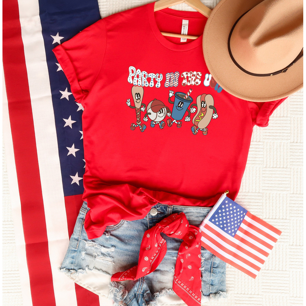 Party In The USA Shirt, American Hot Dog Shirt, USA Flag Shirt, Patriotic Shirt, American Shirt, 4th Of July Party Shirt, Independence Day.jpg