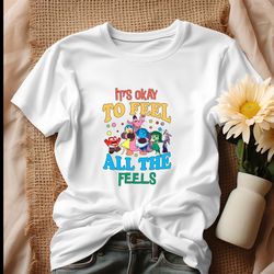 its okay to feel all the feels inside out characters shirt, tshirt