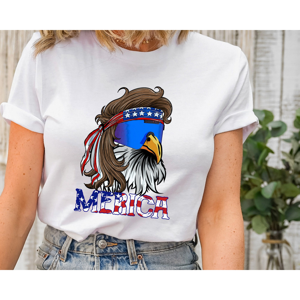 Eagle Merica Shirt, Merica Mullet Eagle Shirt, American Eagle, American Flag, 4th of July Shirt, Independence Day Tee, Shirt For 4th of July.jpg