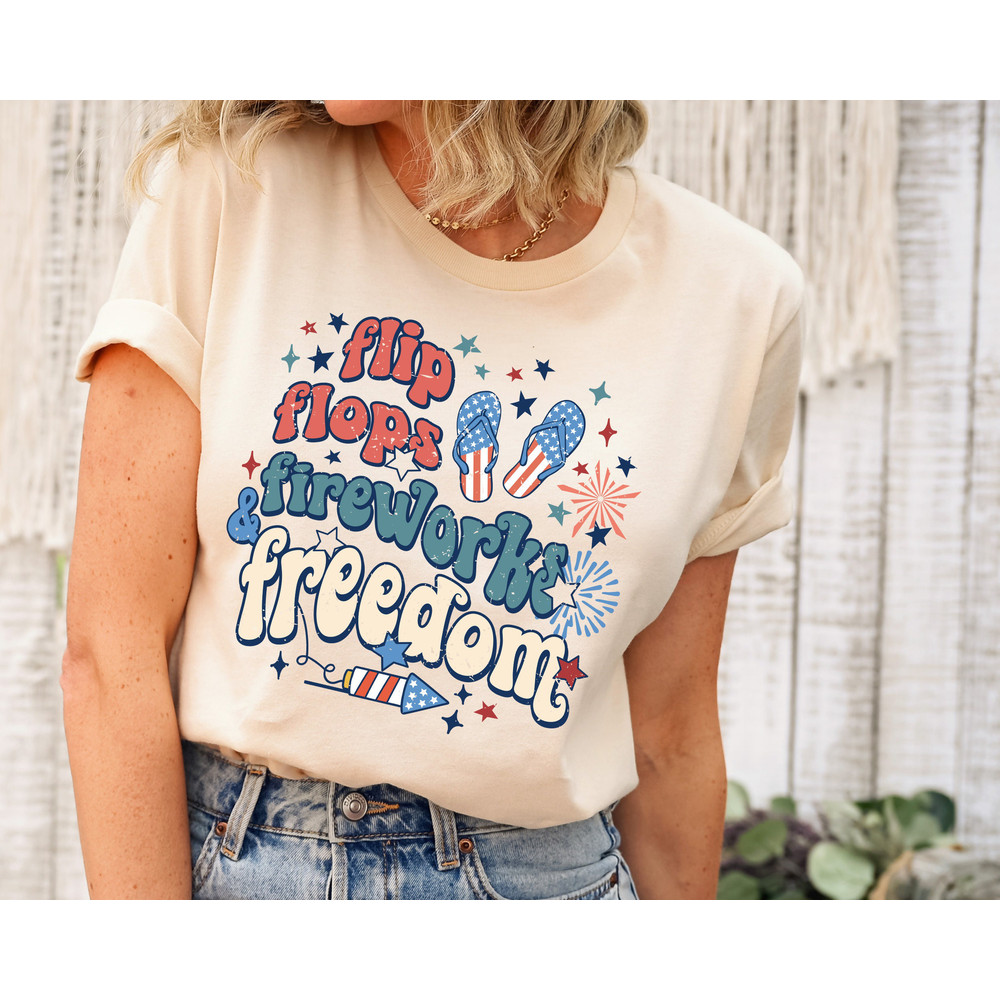 Flip Flops,Fireworks,Freedom Shirt, Patriotic Shirt, Fourth of July Shirt, 4th of July Shirt, Independence Day Shirt, Memorial Day,USA Party.jpg
