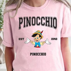 custom disney pinocchio characters squad group shirt jiminy figaro geppetto t-shirt disneyland matching tee wdw