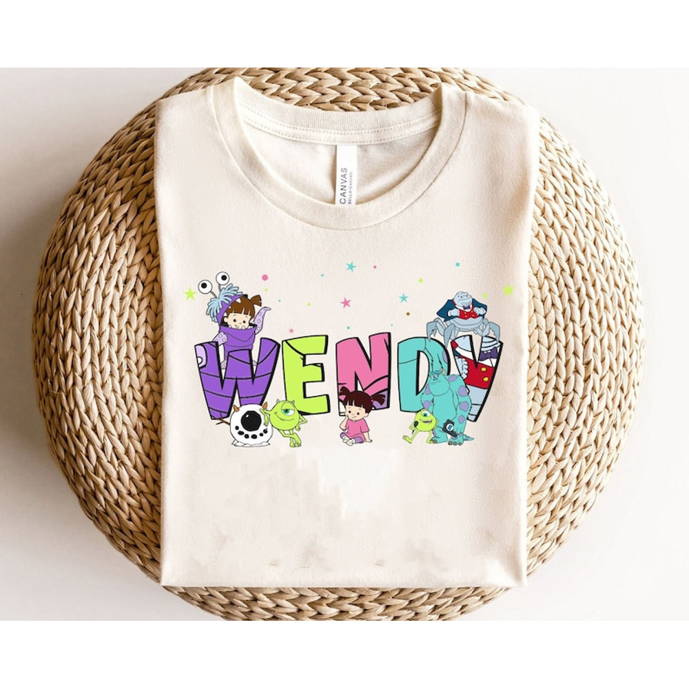 Custom Name Disney Monsters Inc Shirt Personalized Disney Mike Sulley Boo T-Shirt Disneyland Matching Tee WDW Fami.jpg