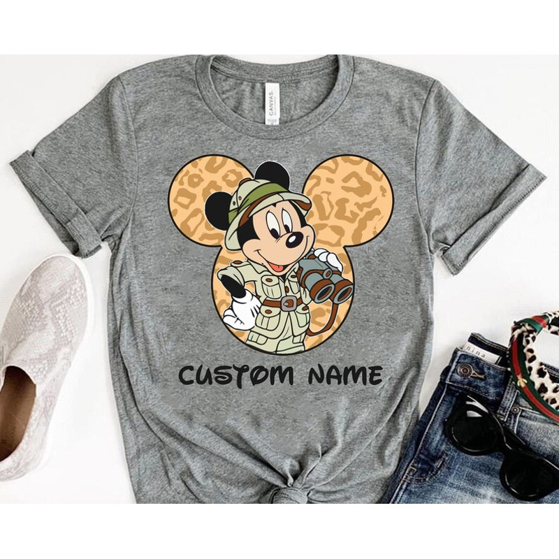Custom Name Disney Safari Mode Matching Shirt Personalized Mickey And Friends TShirt Animal Kingdom Disney Leopard T.jpg