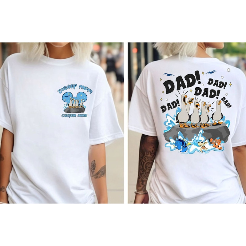 Disney 2-Sided Pixar Finding Nemo Seagull Dad Shirt Personalized Disney Father'S Day T-Shirt Disneyland Family Trip.jpg