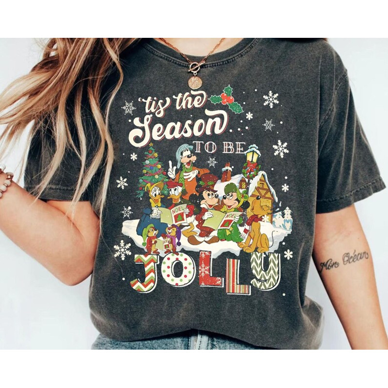 Disney Tis The Season To Be Jolly Sweatshirt Mickey & Friends Christmas T-shirt Mickey'S Very Merry Christmas Tee D.jpg