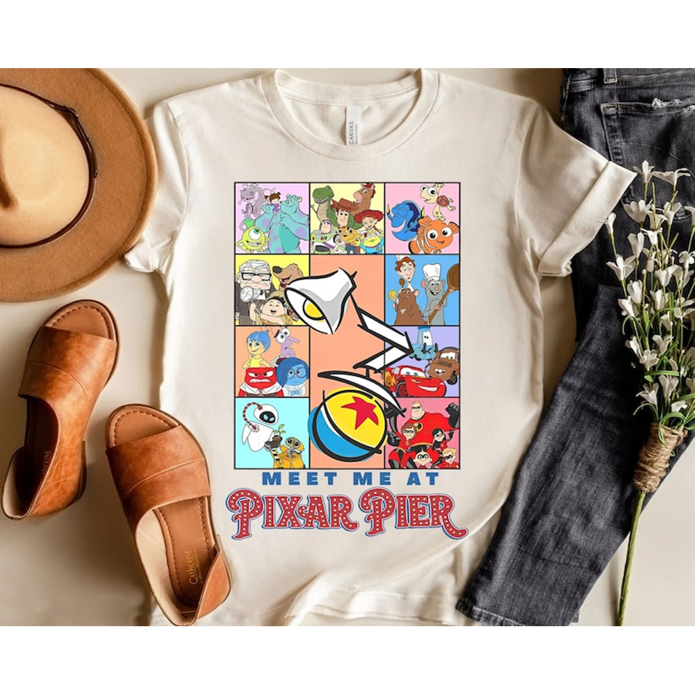 Funny Disney Meet Me At Pixar Pier Shirt Nside Out, Monster Inc, Toy Story T-Shirt Pixar Fest Party Tee Disneyland.jpg