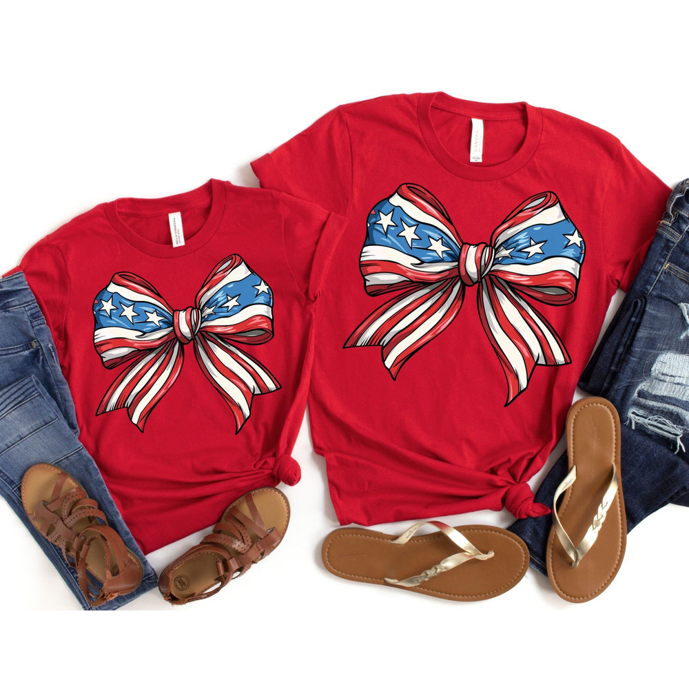 American Bow Mommy and Me Shirts, Mom Daughter 4th of July Tees, Mommy and me 4th of July, Matching Mom and Baby, Gift for Mom.jpg