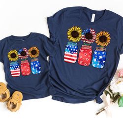 american sunflowers mama and mini shirts, mom daughter 4th of july tees, mommy and me outfits, matching 4th of july, ame