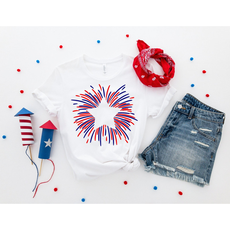 Firework Star Shirt, 4th of July Shirts, Independence Day Shirt, Fourth of July T-Shirt, America Shirts, Star Spangled Banner Shirt.jpg