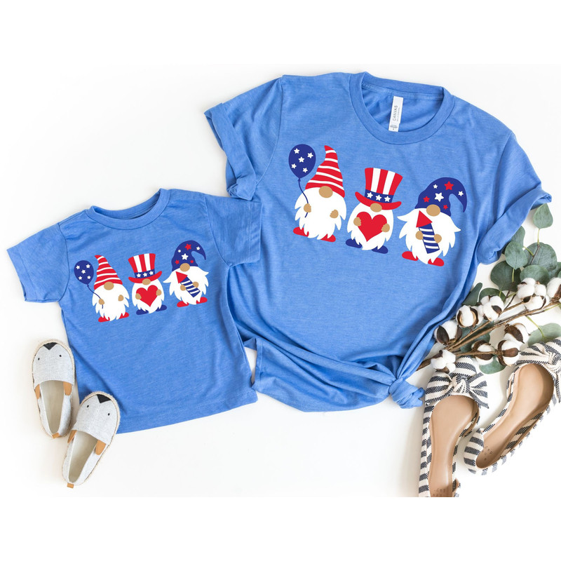 Gnome Mommy and Me 4th of July Shirts, Mom Daughter 4th of July Tees, Mommy and me Independence Day Outfits, Kids Toddler Women T-Shirts.jpg