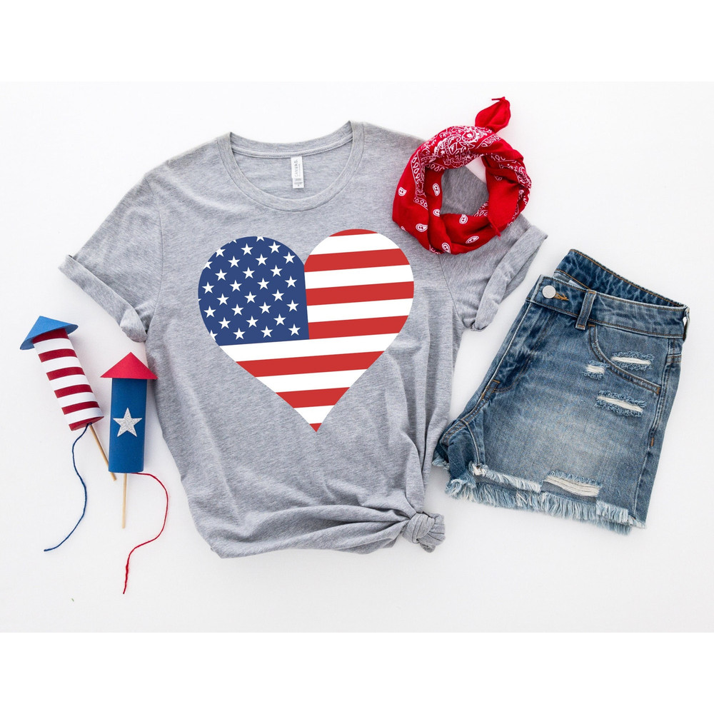 Red White and Blue Heart Shirt, American Hearts Shirt, Fourth of July Shirts, Funny July 4th Shirt, Independence Day Shirt, America Shirts.jpg