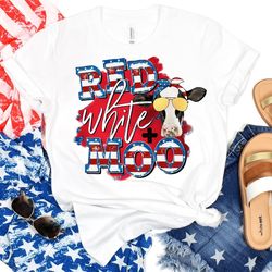 red white and moo shirt, fourth of july shirts, independence day shirt, patriotic shirt, 4th of july t-shirt, america sh