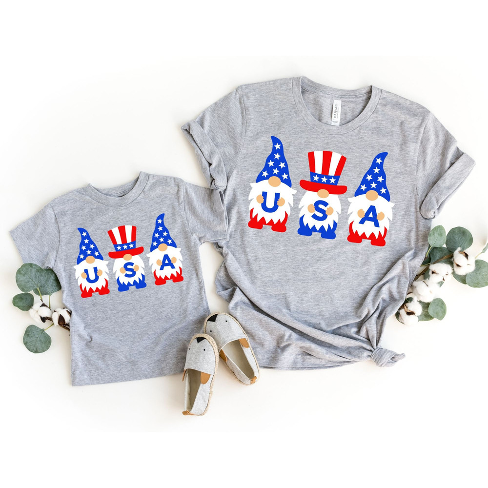 USA Gnomes Mama and Mini Shirts, Mom Daughter 4th of July Tees, Mommy and me Outfits, Matching 4th of July, America.jpg