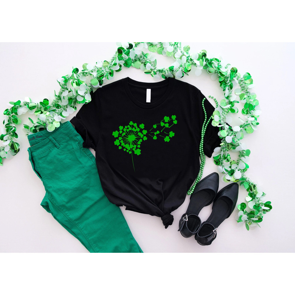 Dandelion St. Patricks Day Shirt,Dandelion Shamrock Shirt,Shamrock Clovers Flying Shirt,St Patricks Day Gift Shirt,Lucky Shirt,Irish Day Tee.jpg