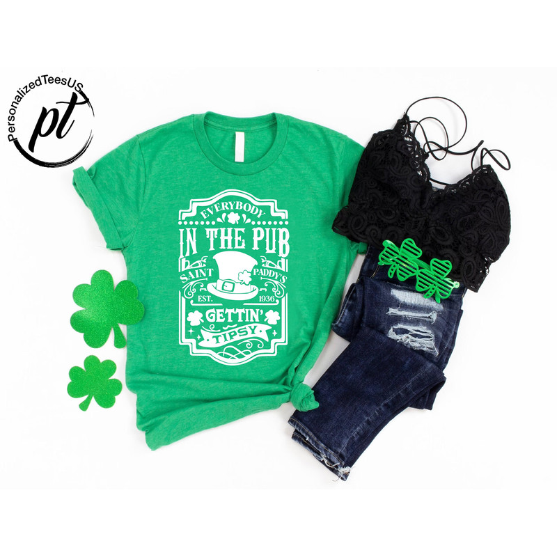 Funny Drinking Shirt, St. Patrick's Day Shirts, Everybody in the Pub Getting Tipsy, Leprechaun Hat Shirt, Happy St Patrick's Day Tshirt.jpg