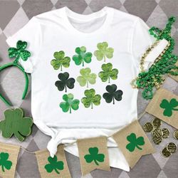 saint patricks day clover shirt, watercolor clovers shirt, st patricks day shirt, gift for irish women, shamrock shirt,