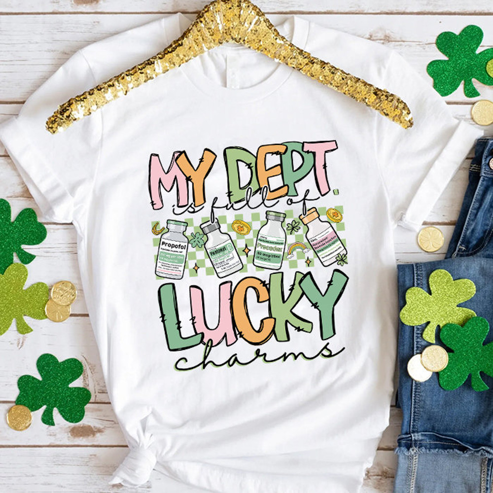 ICU Nurse Shirts, St. Patrick's Day Nurse Shirts, Nurse St. Patrick's Shamrock, TShirt for Women Er L&D, Shamroc and Roll, Icu nicu Peds Er.jpg