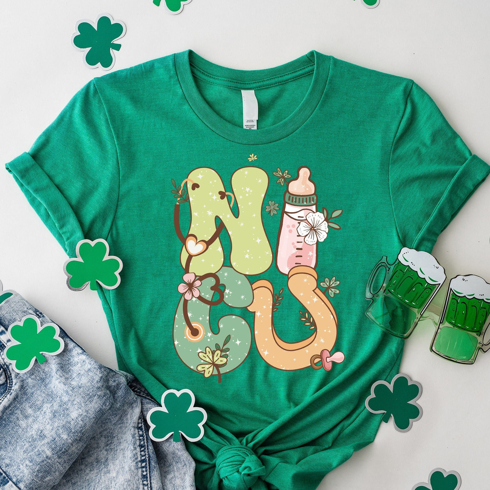 Nurse Shirts, NICU Nurse Shirt Nurse Shirts, Nurse St. Patrick's Day Shirt, St. Patrick's day Gift, Nurse Gift Shamrock, NICU Nurse Shirt.jpg