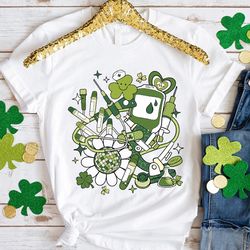 phlebotomist shirts, st patricks day phleb tech shirts, st patricks shirts shamrock, t-shirt for women rn iv nurse phle
