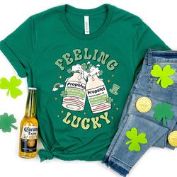 st patricks day icu nurse shirt, feeling lucky shirt, funny propofol anesthesia healthcare t shirt, er icu med surg rn p