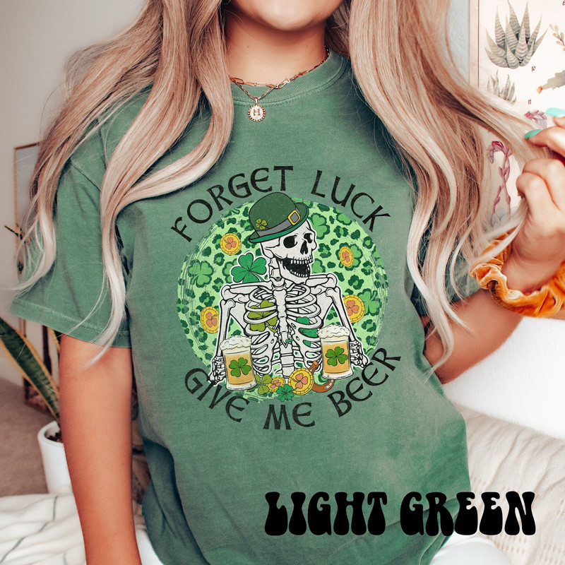 Beer Skeleton St Patricks Day Shirt, Comfort Colors Beer Lover Vintage St Pattys Gift, Irish Sarcastic Shirt, Retro St Patricks Day Gift.jpg