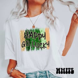 happy go lucky shirt, comfort colors st patricks day shirt, shamrock shirt, leopard st patricks day shirt, lucky shirt,