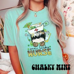st patricks nurse shirt, comfort colors lucky nurse shirt, irish women shirt, nurse lucky green, shamrock tee, nurse ste