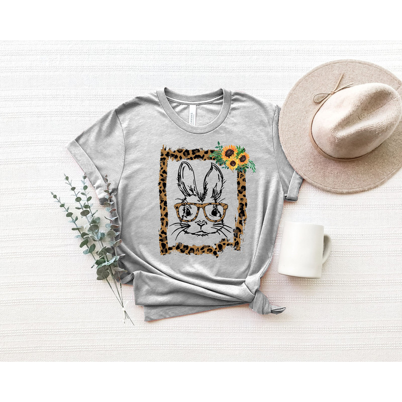 Bunny Leopard Shirt, Easter Bunny Shirt, Easter Shirt, Easter Shirts for Women, Easter Family Shirt, Easter Leopard Print, Gifts for Her.jpg